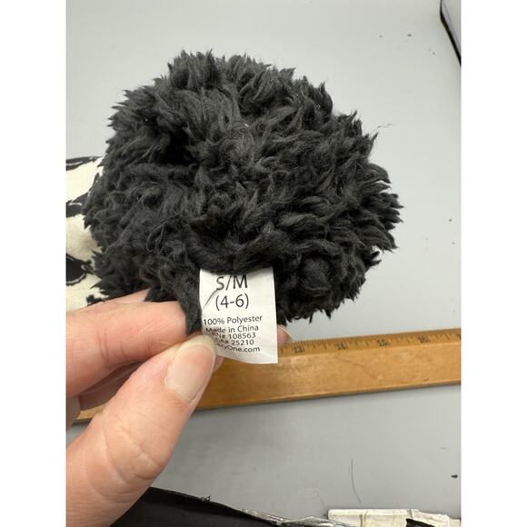 “Lazy One Black Bear Slippers S/M 4-6 Fuzzy Sherpa Lined Indoor Non-Slip” - Picture 4 of 4